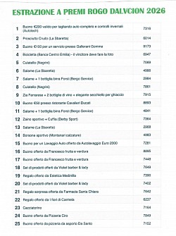 Premi rogo dal vcion 2026